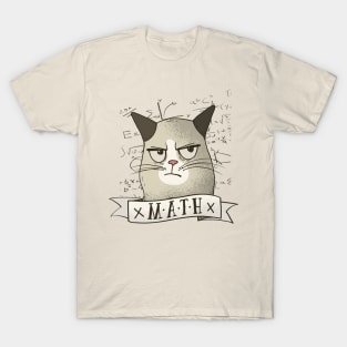 Cat Hating Mathematics - Funny Mathematics Artwork T-Shirt